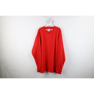 Vtg 90s Streetwear Mens 2XL Blank Union Heavy Long Sleeve T-Shirt Cotton Red USA